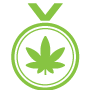 Medal icon with cannabis leaf – Best Dry-Herb Vaporizers ranking
