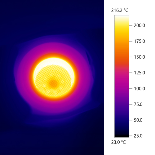 Accurate temperature readings of the Mighty Plus chamber using thermal camera.