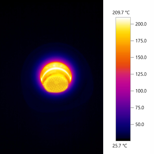 Accurate temperature readings of the Norddampf Relict chamber using thermal camera.