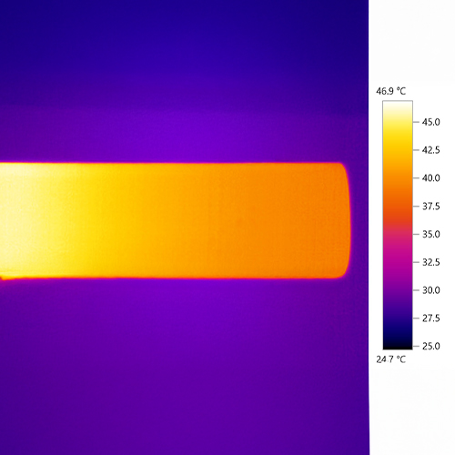 Thermal camera view of Pax 4 temperature during a session.