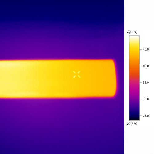 Thermal camera view of Pax Flow temperature during a session.