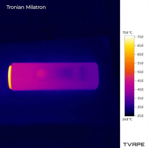 Thermal camera view of Tronian Milatron temperature during a session.