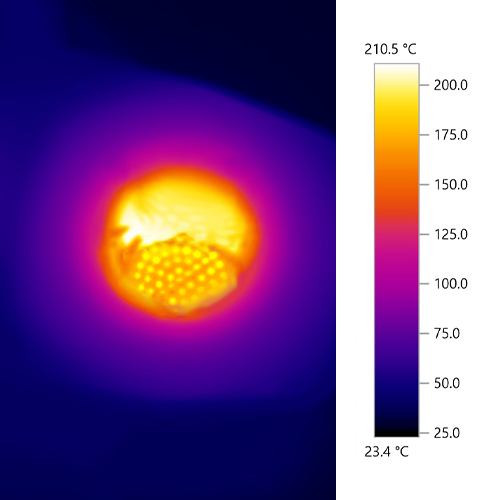 Accurate temperature readings of the Utillian 621 chamber using thermal camera.