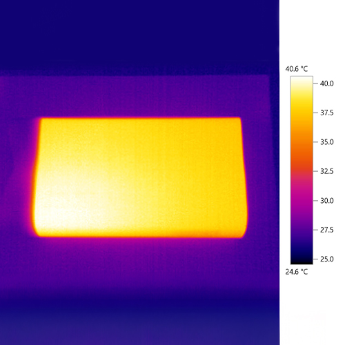 Thermal camera view of utillian 850 temperature during a session