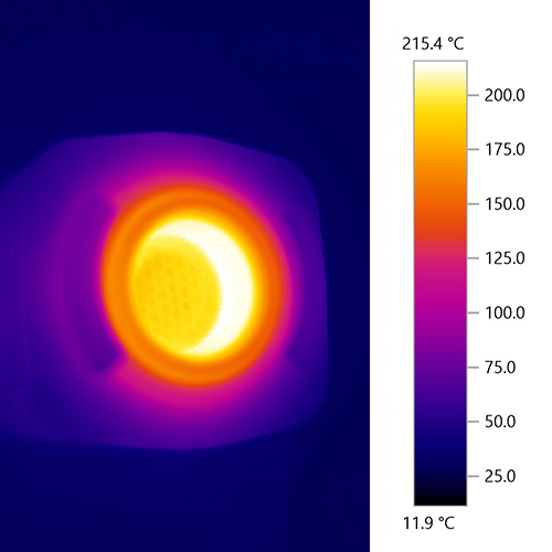 Accurate temperature readings of the Veazy chamber using thermal camera.