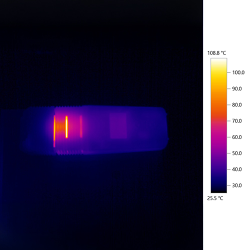 Thermal camera view of Venty temperature during a session