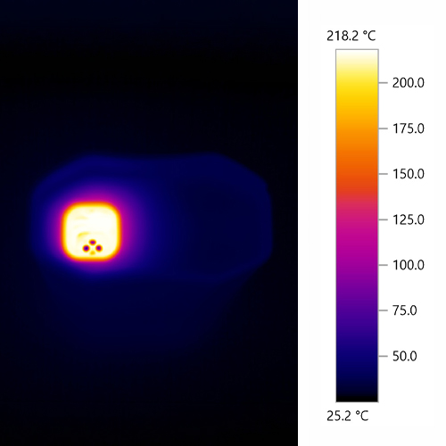 Accurate temperature readings of the Zeus ARC S2 chamber using thermal camera.