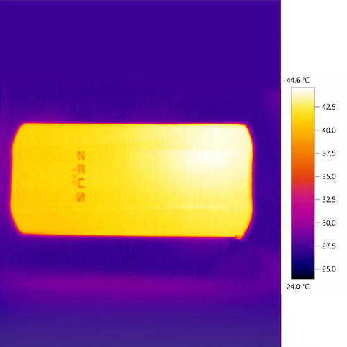 Thermal camera view of Zeus ARC S2 temperature during a session.