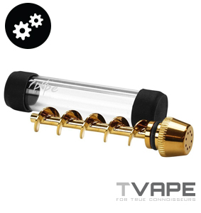 Twisty Glass Blunt 3in1 Pipe Gold 