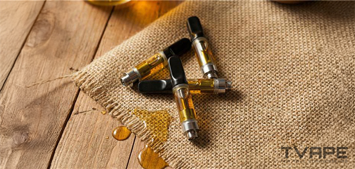 Different 510 thread cartridges are shown with multiple oil viscosities inside