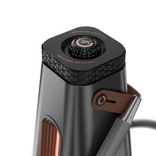 Close-up of the AirVape Enso desktop vaporizer's heating chamber and control dial.
