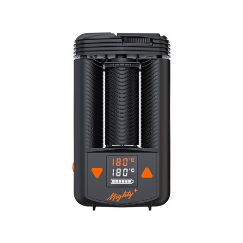 Mighty Plus vaporizer with battery level and temperature display