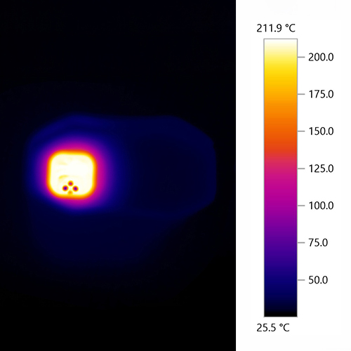 Accurate temperature readings of the Zeus Arc GT4 chamber using thermal camera