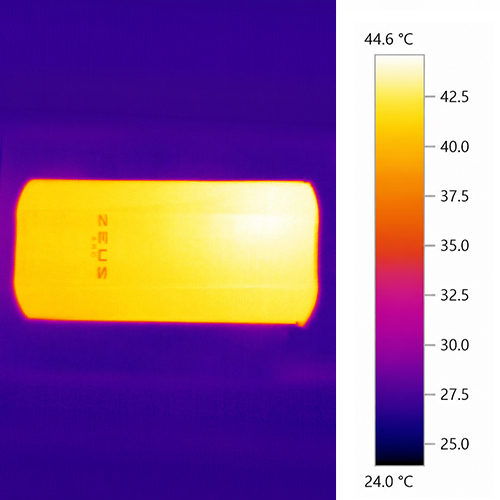 Thermal camera view of Zeus arc GT4 temperature during a session.
