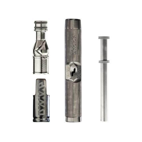 Close-up of steel-colored DynaVap M7 titanium tip for dry herb vaporizer