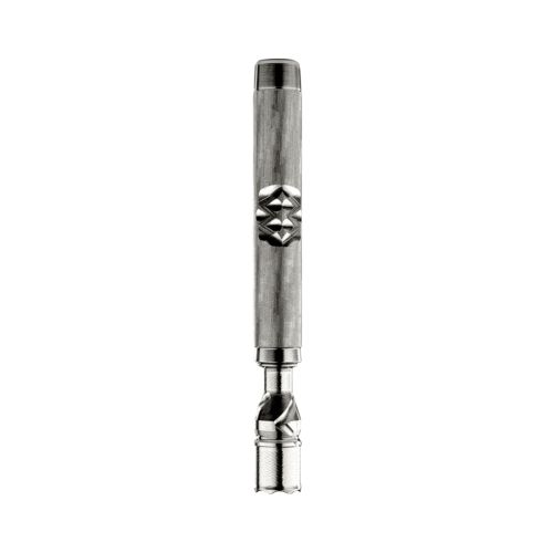 Steel-colored DynaVap M7 portable vaporizer, with a condenser cap, ensuring efficient cooling and vapor retention in compact dry herb devices.