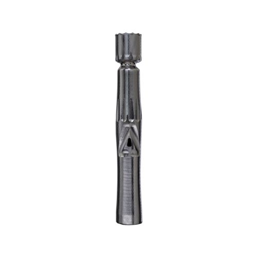 Steel-colored DynaVap UniDyn vape in stainless steel, designed for portable dry herb vaporization with an ergonomic grip and durable construction.