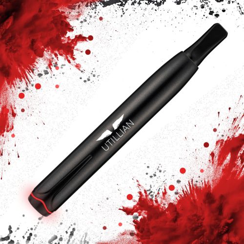 Utillian 50 wax pen with white and red design background