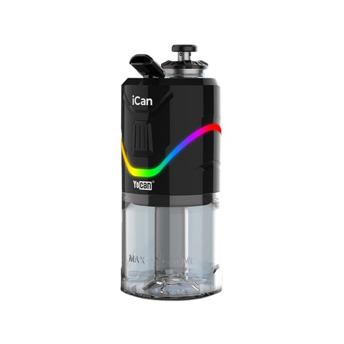 Yocan iCan E Rig - front view with LED indicator illuminating