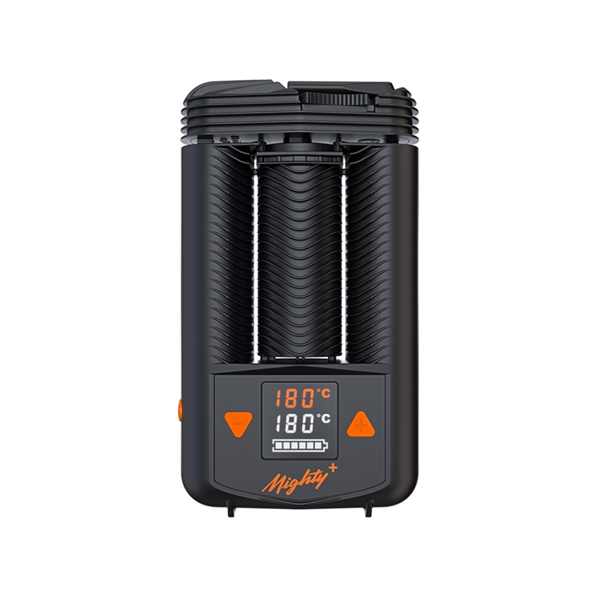 Mighty Plus vaporizer with battery level and temperature display