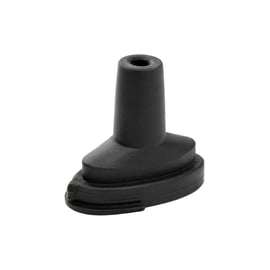 Black silicone Davinci IQ2 / IQC 10mm Water Tool Adapter with a tapered stem on an oval ridged base