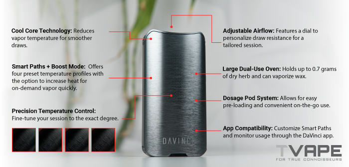 DaVinci IQ3 Vaporizer Top key features