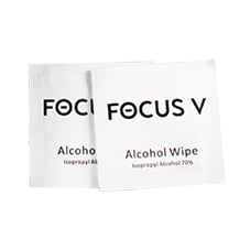In the box: focus v aeris-alcohol wipes