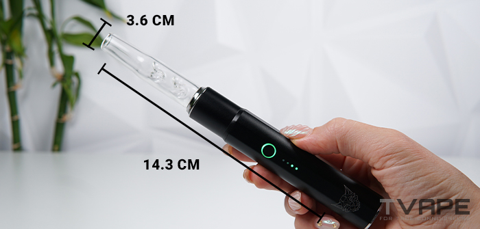 Linx Saber Dry herb Vaporizer size measurement