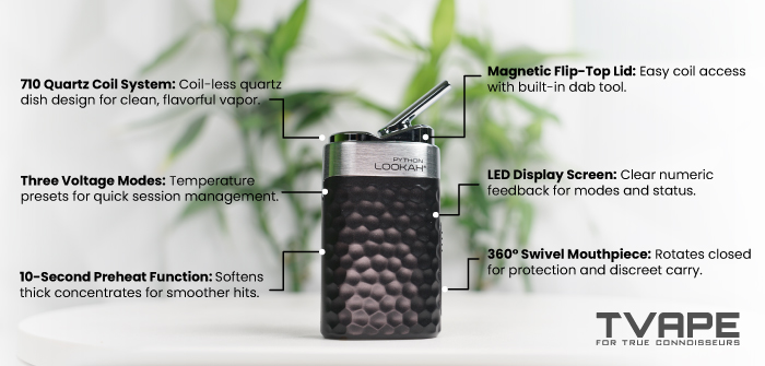 Lookah Python concentrate vaporizer - prominent features