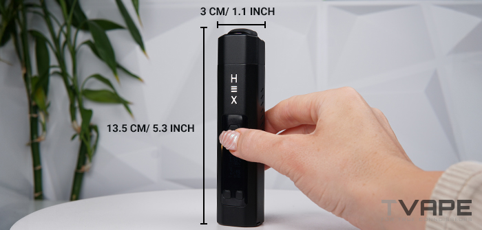 Nectar Hex Dry herb Vaporizer size measurement