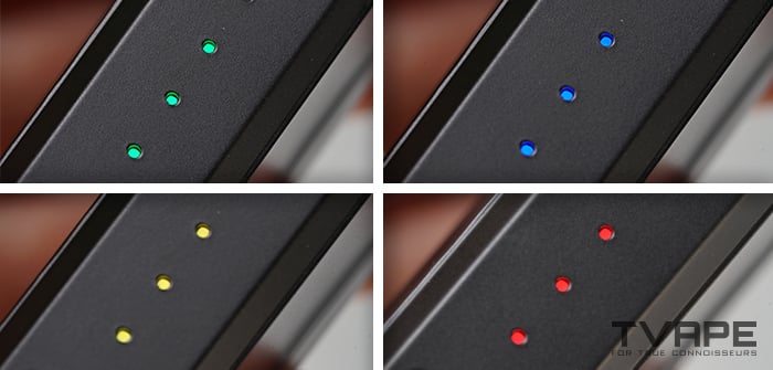 Ooze Duplex 2 concentrate vaporizer - LED indicators that show the temperature settings