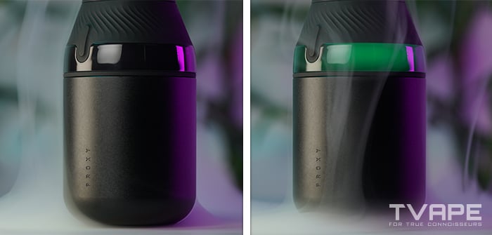 Puffco Proxy Core dab pen - a close-up of the LED indicators that show the current temperature setting
