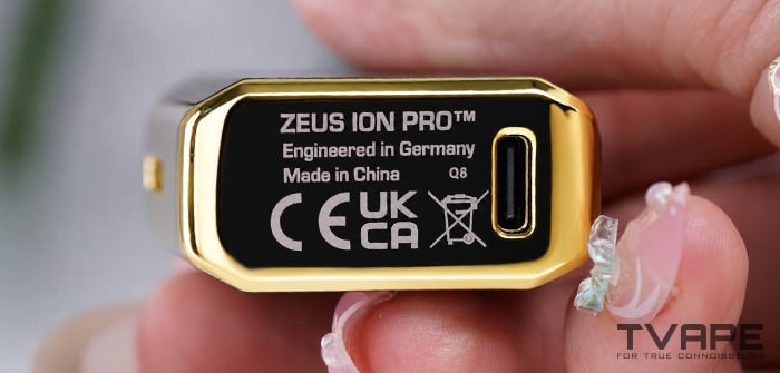 Close up of the Zeus Ion Pro's USB-C connection