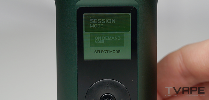 Arizer Solo 3 settings on screen