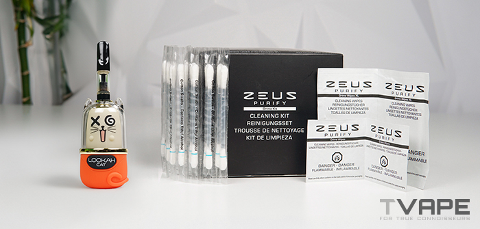 Lookah Cat 510 thread battery is shown with the Zeus Purify cleaning kit